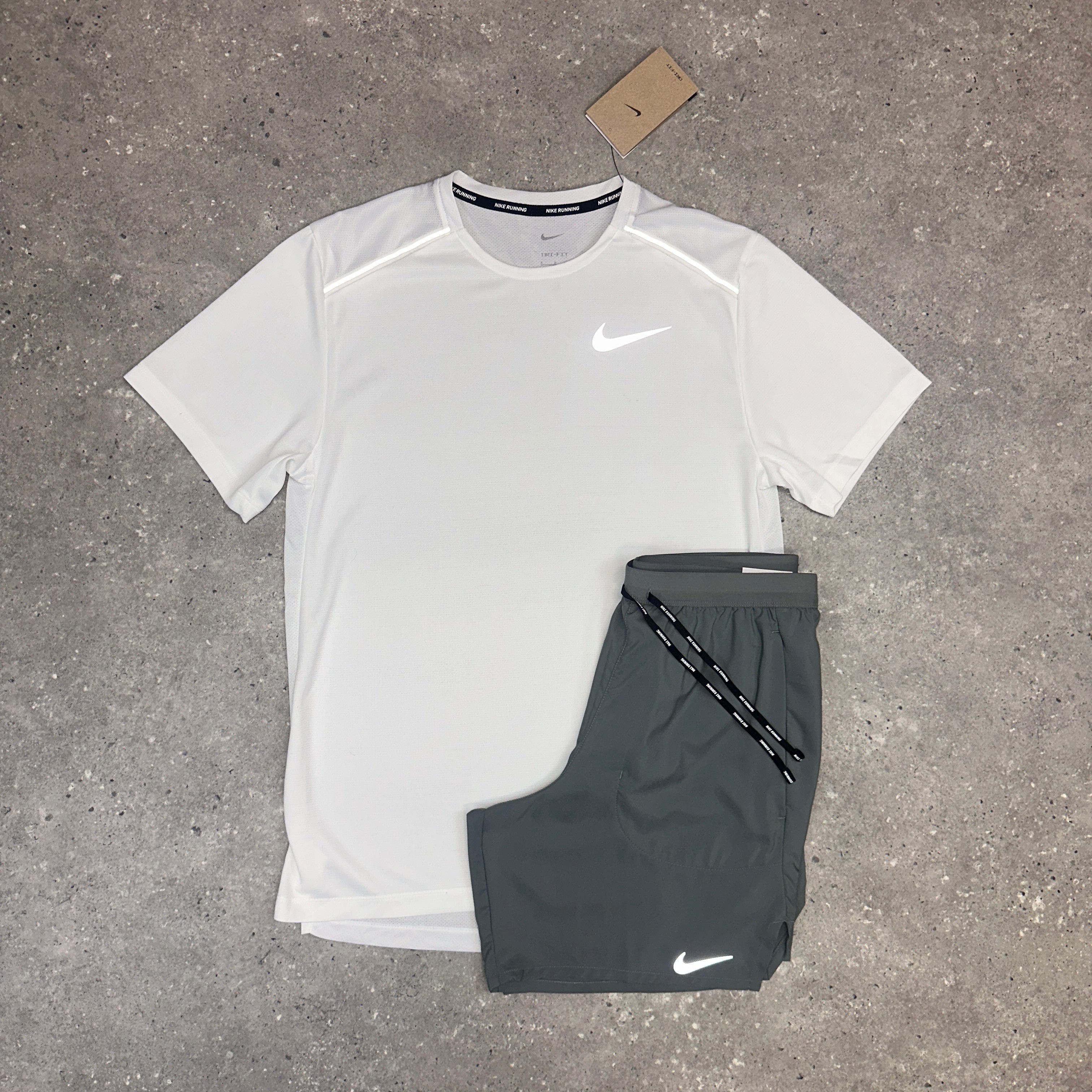 nike miler grey shorts