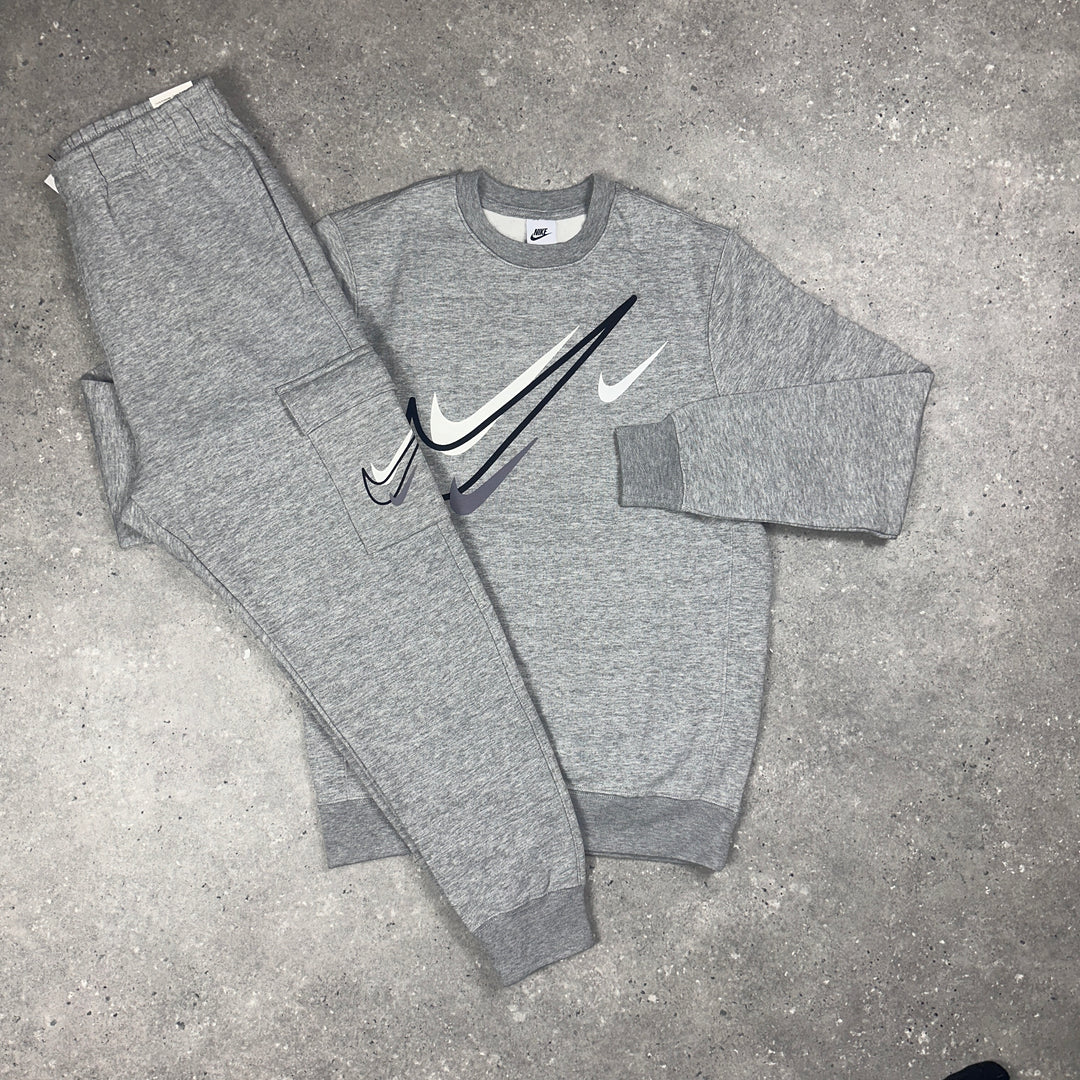 Nike Graphic Swoosh Tracksuit Grey