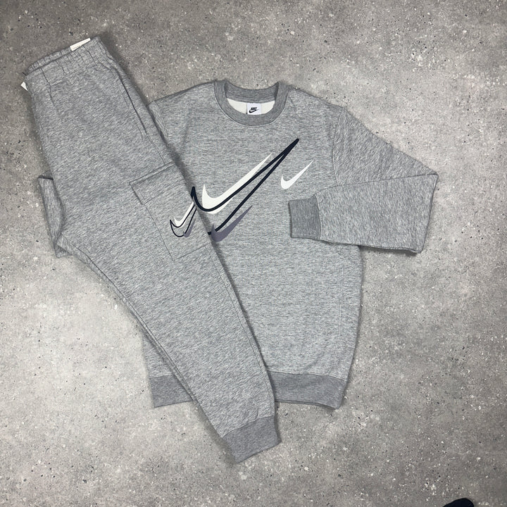 Nike Graphic Swoosh Tracksuit Grey