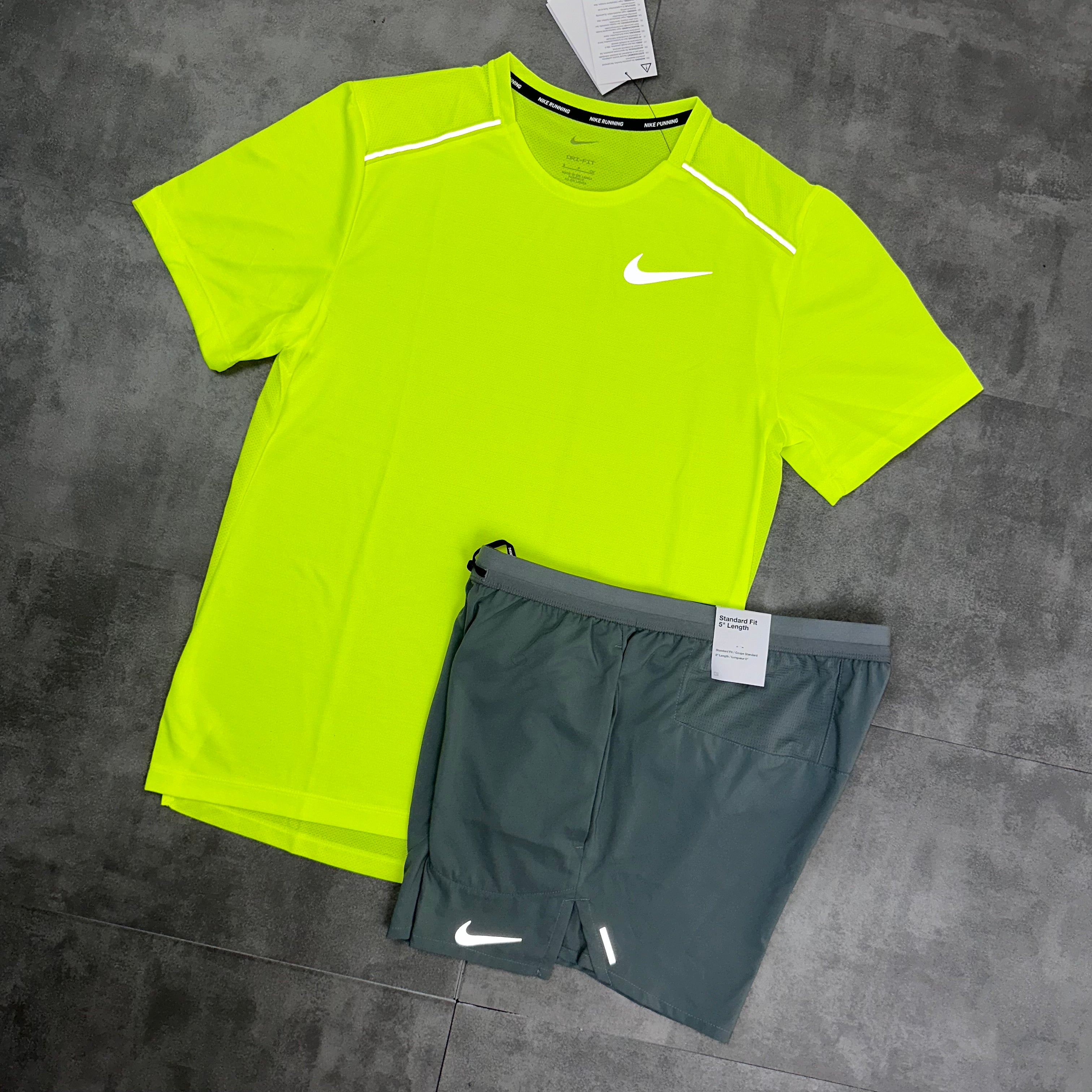 Nike Miler T-shirt Volt & Nike Flex 7