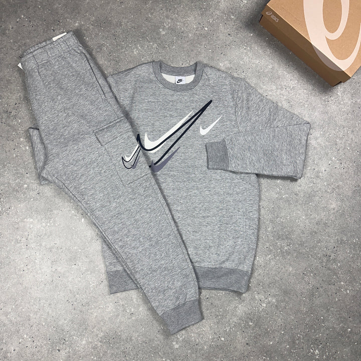 Nike Graphic Swoosh Tracksuit Grey