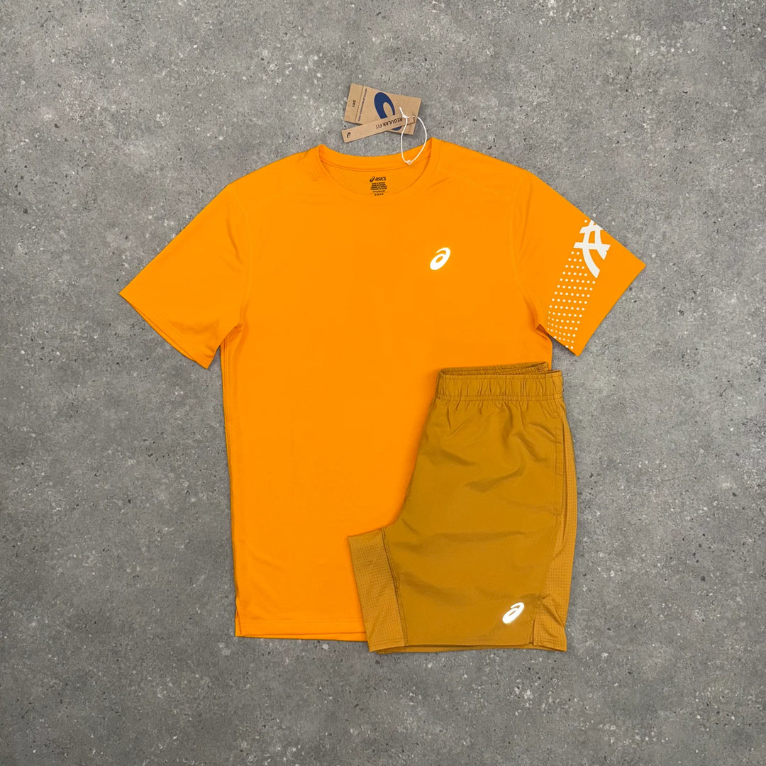 ASICS ICON T-SHIRT & SHORT SET - YAMANBUKI / SANDSTORM
