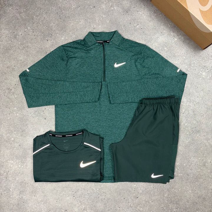 Nike Element 1/4 Zip 3 Piece Bundle Vintage Green