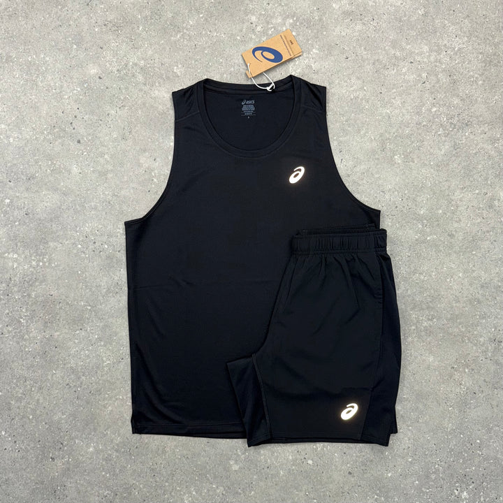 ASICS CORE VEST & SHORT SET - BLACK