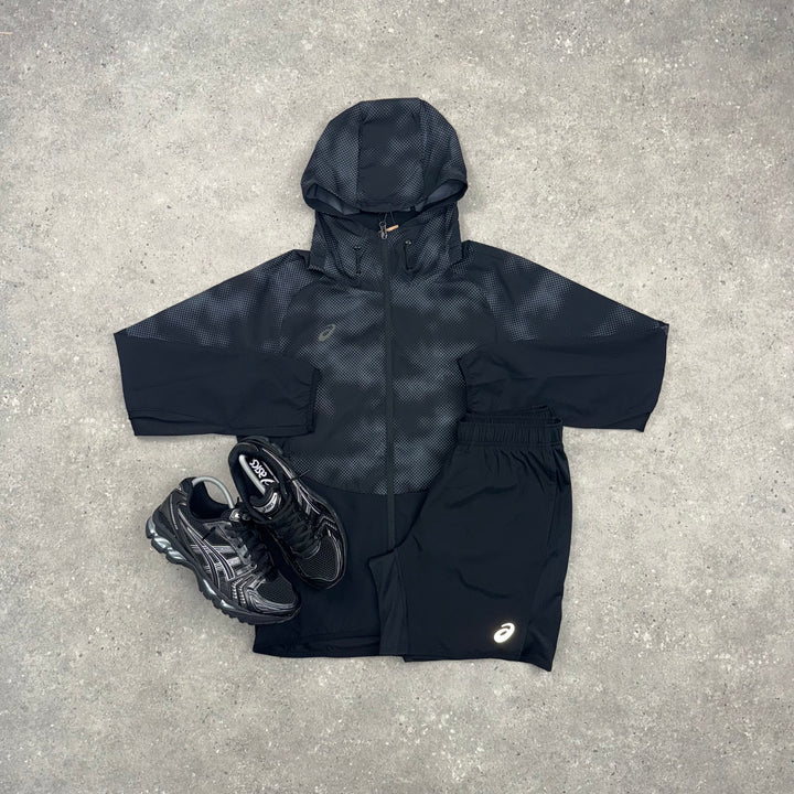 ASICS DIGITAL WINDRUNNER JACKET & CORE 7” SHORT SET - BLACK