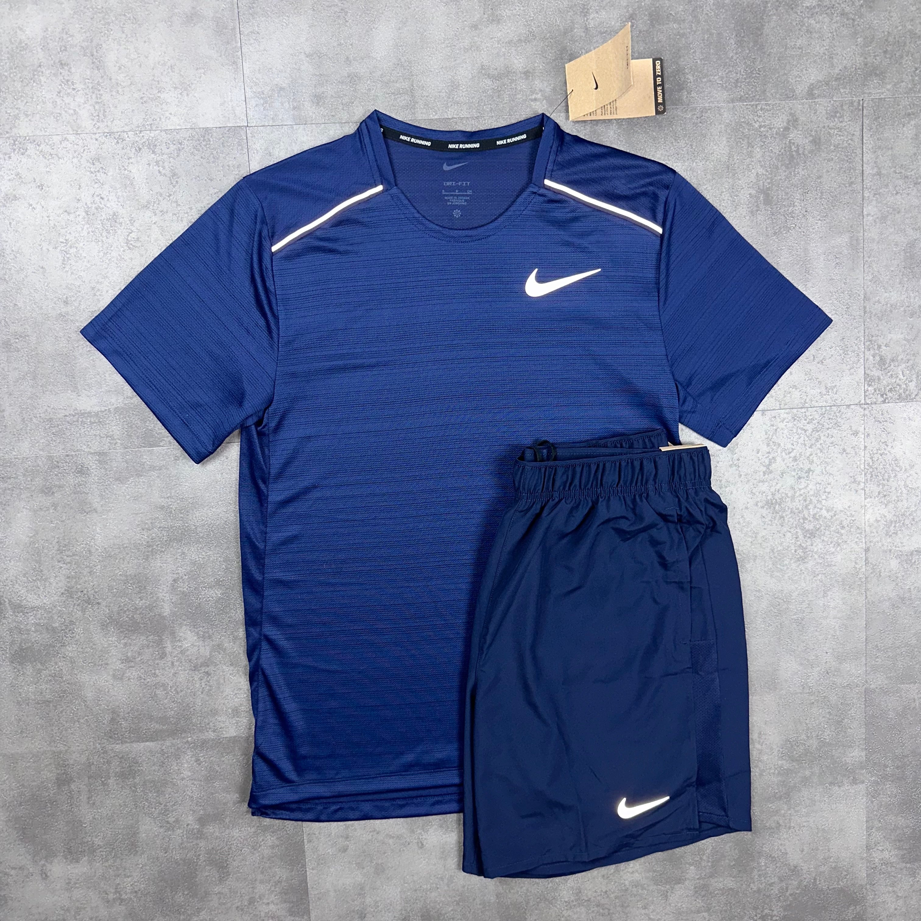 Nike Miler T Shirt Nike Challenger 7 Shorts Set Navy