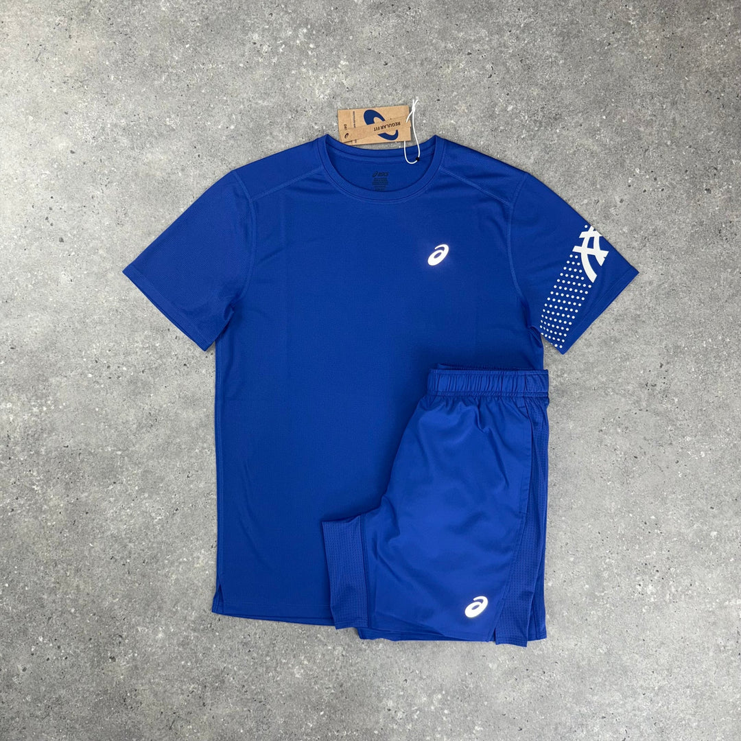 ASICS ICON T-SHIRT & 7” SHORT SET - DARK COBALT