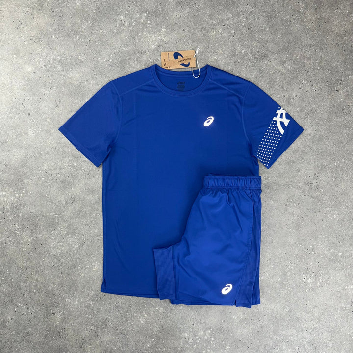 ASICS ICON T-SHIRT & 7” SHORT SET - DARK COBALT
