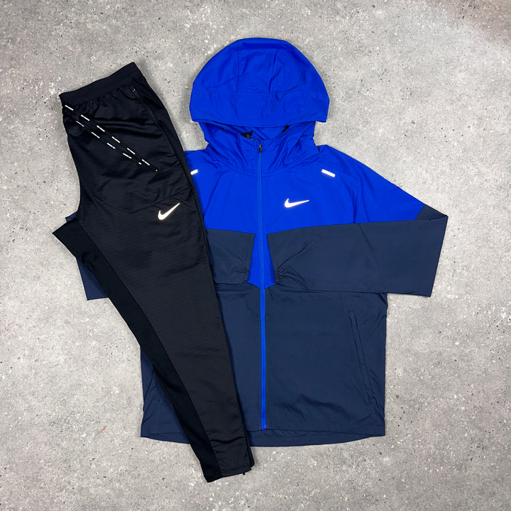 Nike UV Windbreaker Royal Blue & Nike Phenom Bottoms Black Set