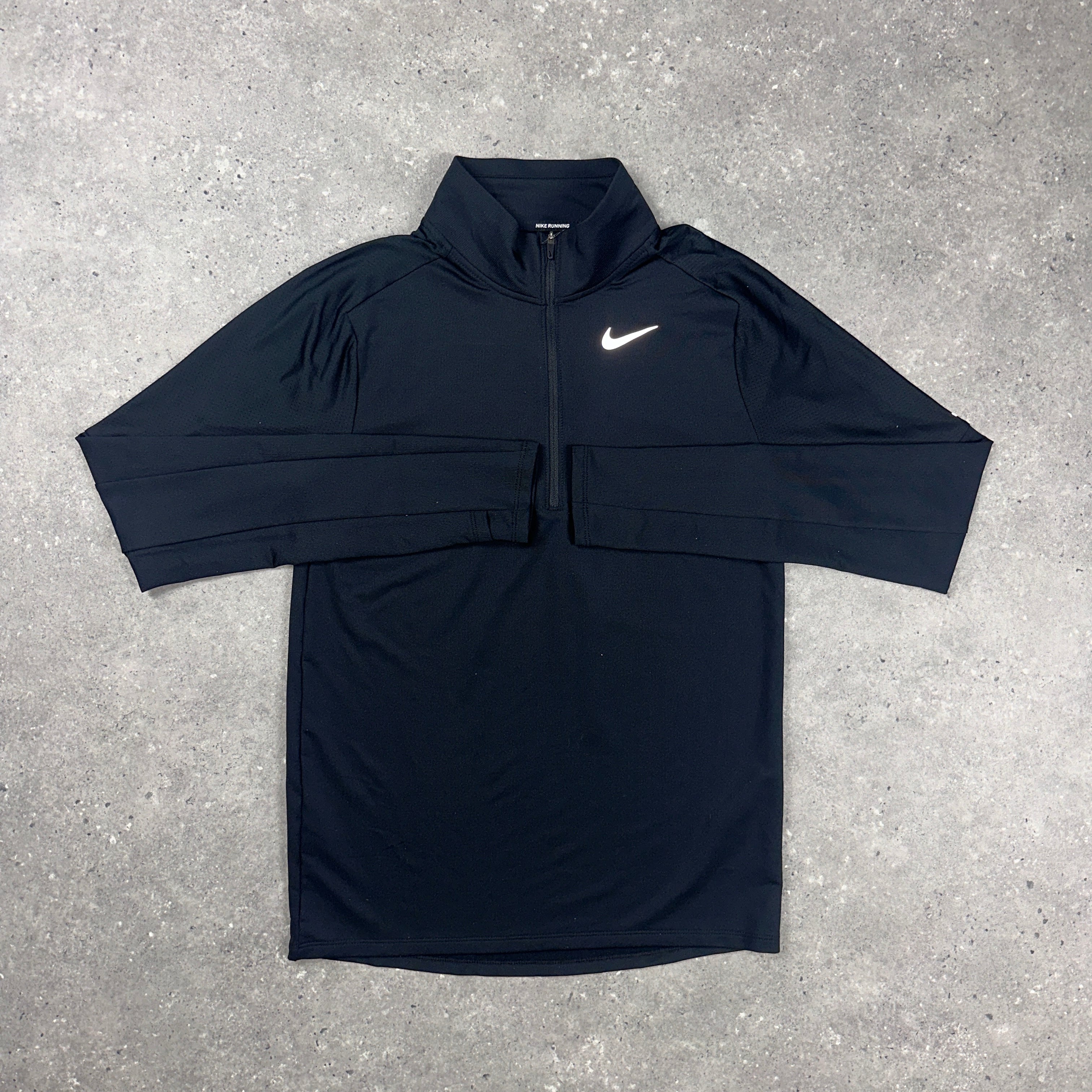 nike running element quarter zip top in black