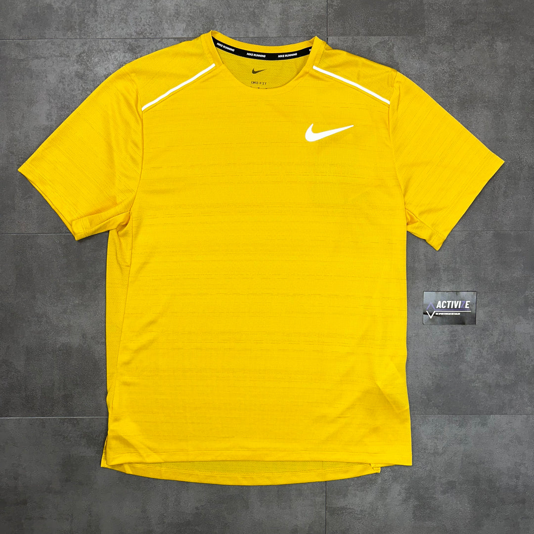 nike miler t-shirt yellow 