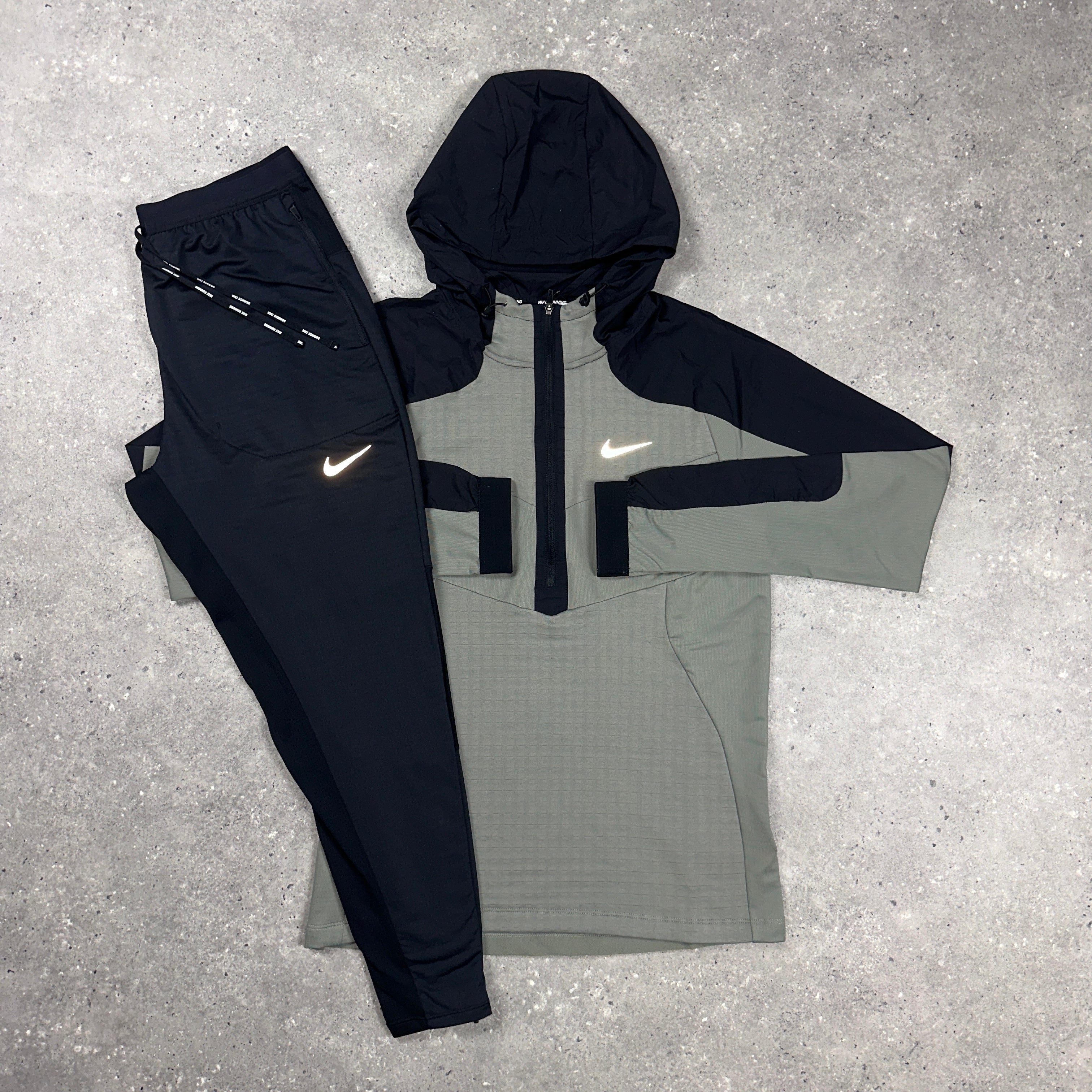 nike black camo tracksuit