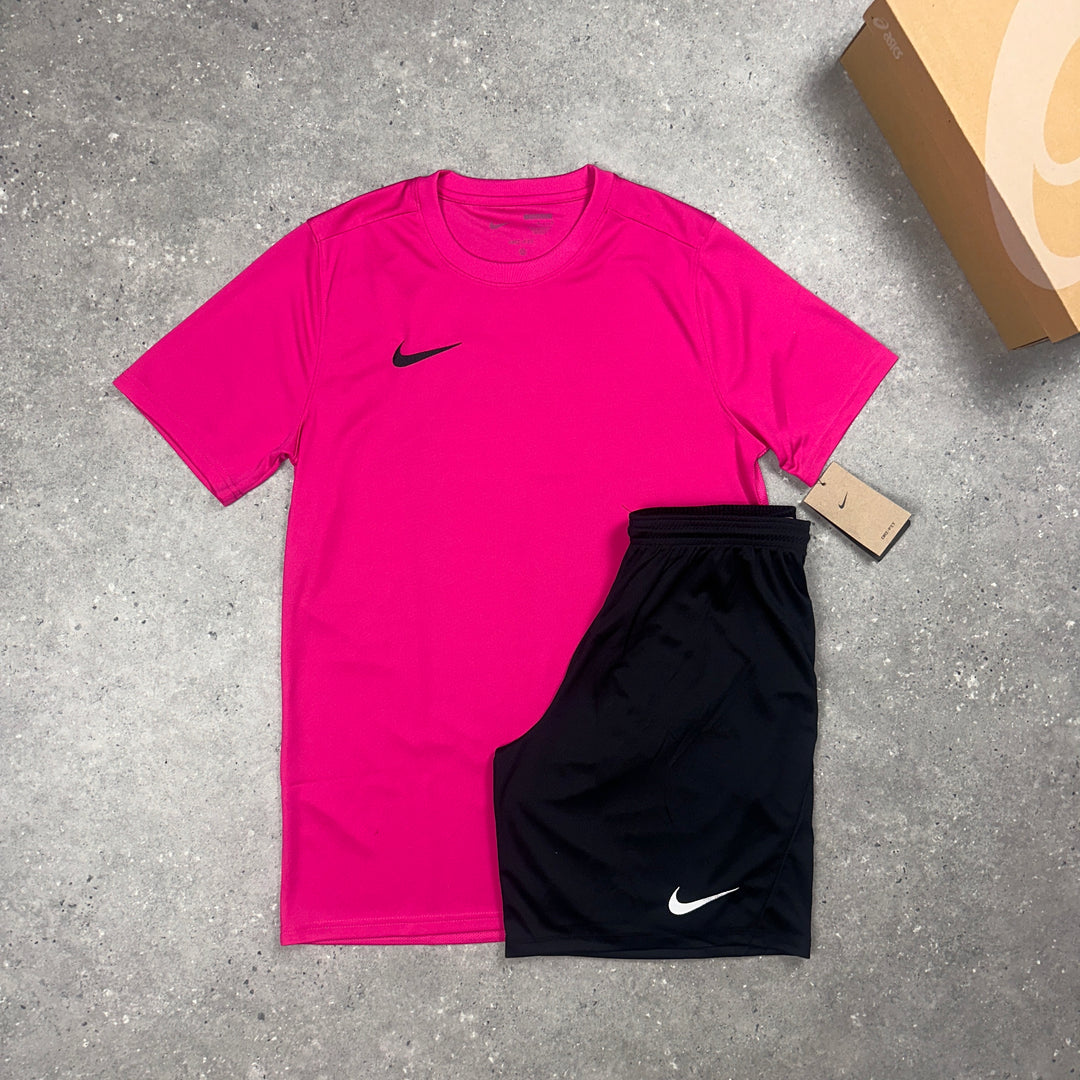 Nike Dri-Fit T-Shirt Pink & Nike Dri-Fit Shorts Black Set