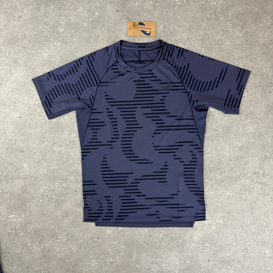 ASICS ALL OVER T-SHIRT & 7” SHORT SET - INDIGO/NAVY