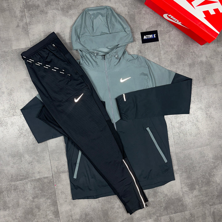 Nike UV Windbrunner Jacket Black/Grey & Nike Phenom Bottoms Black Set