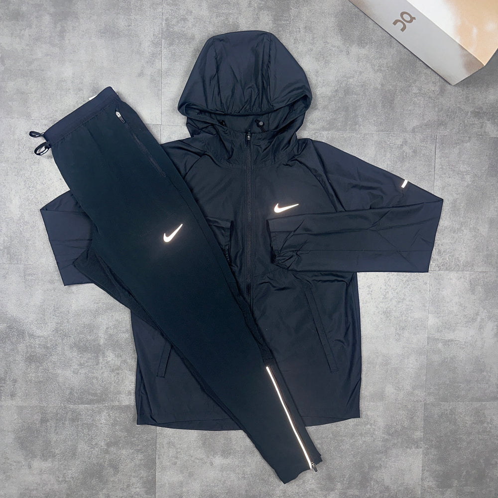 Nike Repel Windbreaker Jacket & Nike Phenom Bottoms Set Black with box in the corner 