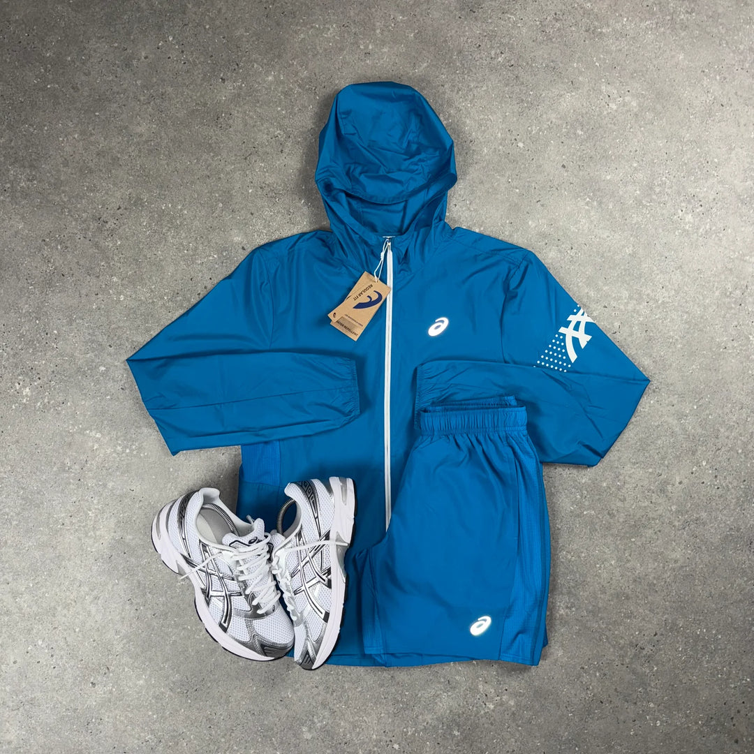 ASICS ICON JACKET & SHORT SET - AEGEAN BLUE
