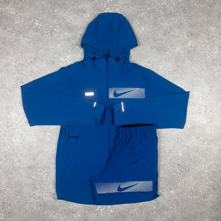 Nike Flash Windbreaker & Nike Challenger 5" Short Set Thunder Blue