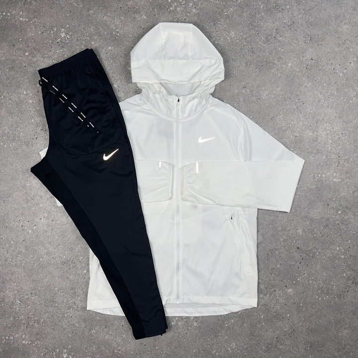 Nike UV Windbreaker White & Nike Phenom Bottoms Black Set