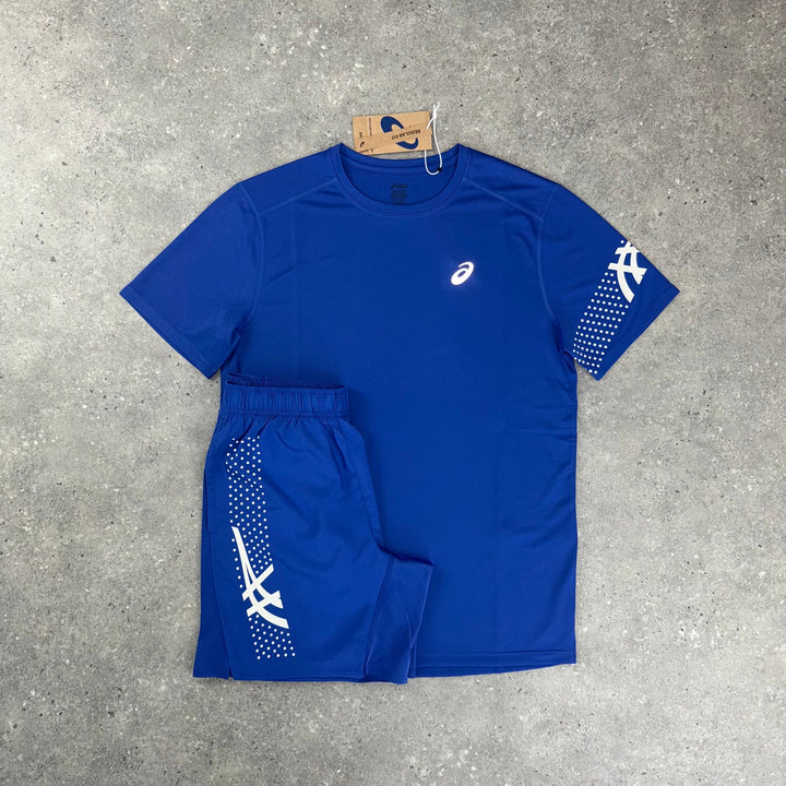 ASICS ICON T-SHIRT & 7” SHORT SET - DARK COBALT