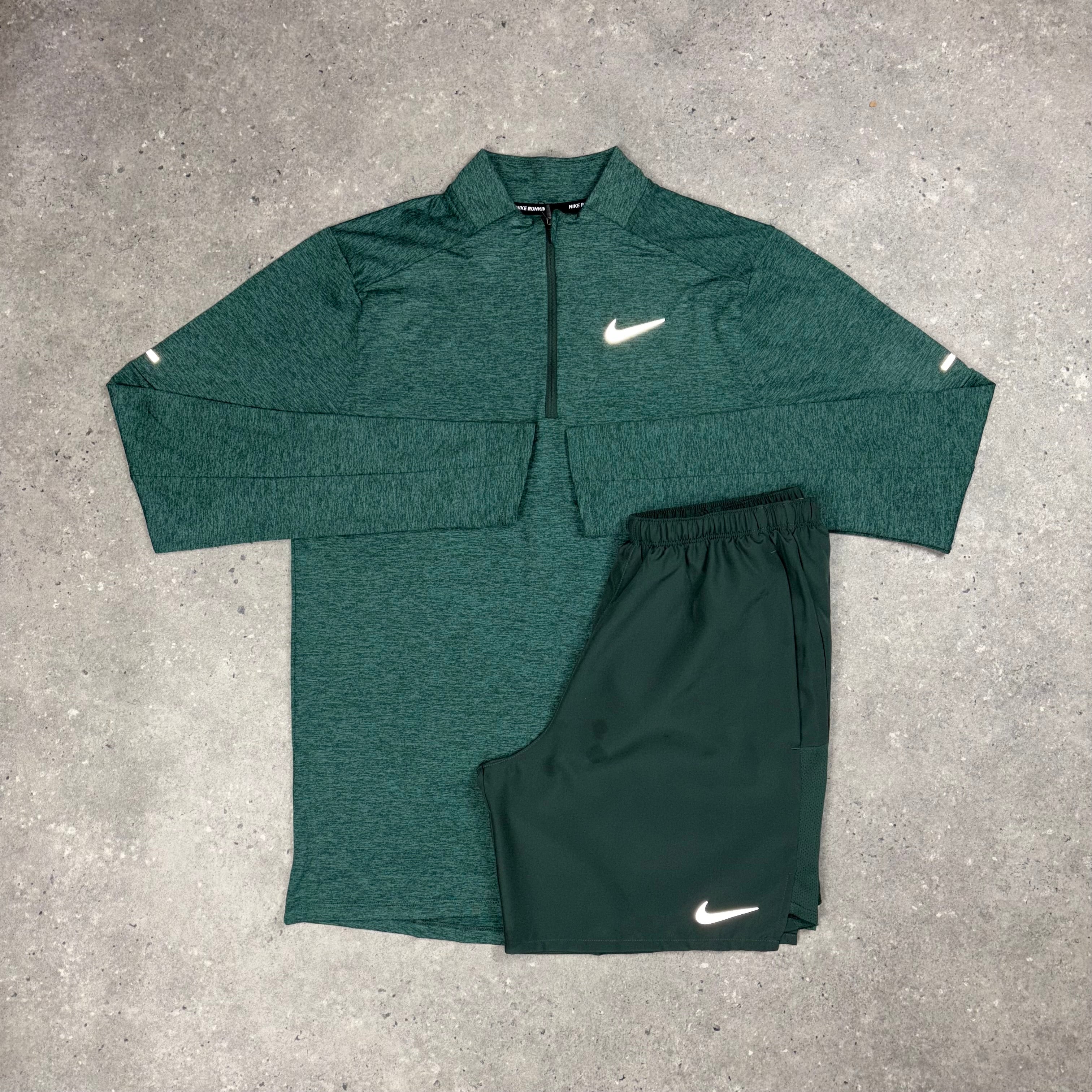 nike shorts and half zip set