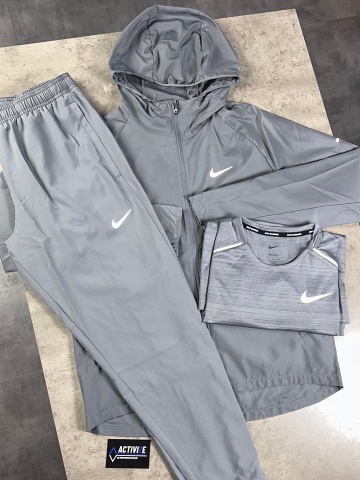 Nike Repel Windbreaker Jacket & Nike Pro Bottoms Set Grey