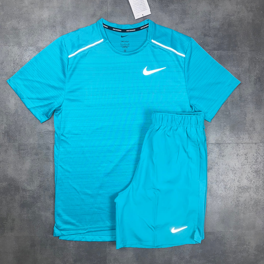 Mens Nike Dri-Fit Miler Set Aqua Blue 