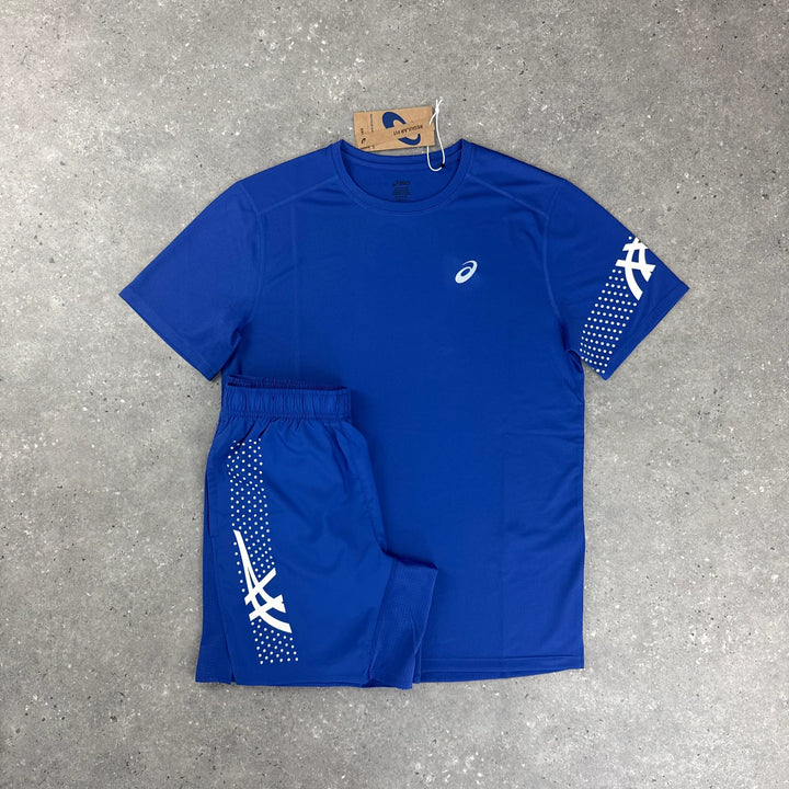 ASICS ICON T-SHIRT & 7” SHORT SET - DARK COBALT