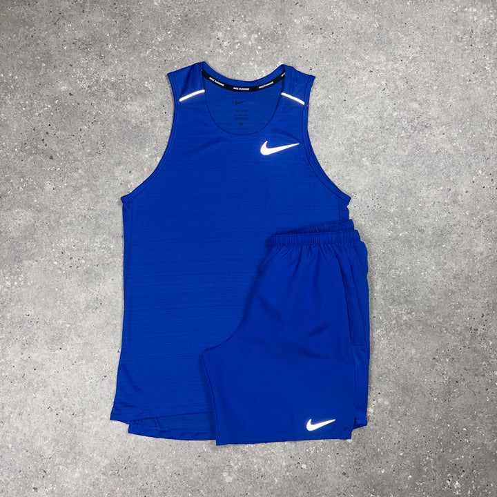 Nike Miler Vest Royal Blue & Nike 7" Challenger Shorts Royal Blue Set