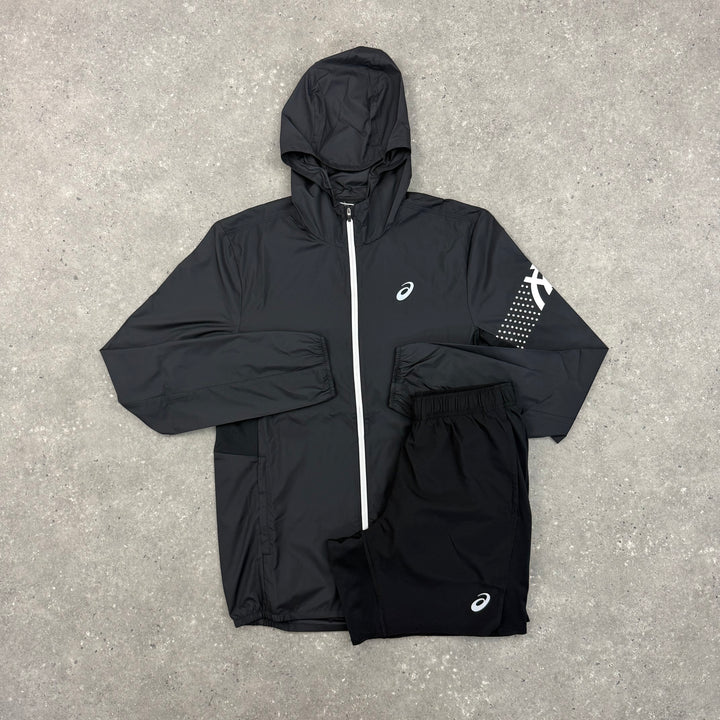 ASICS ICON JACKET & SHORT SET - BLACK