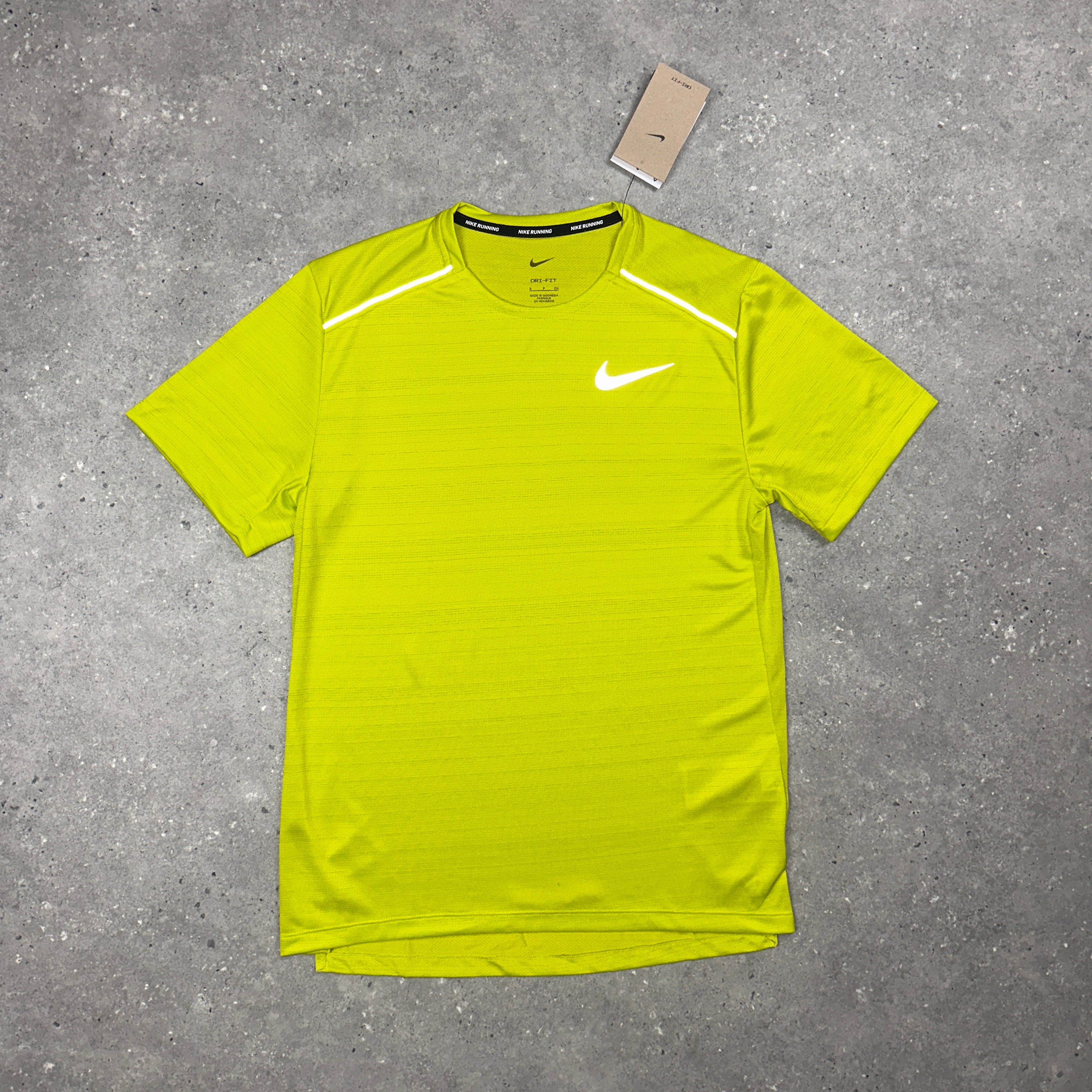 neon green and grey nike shirt