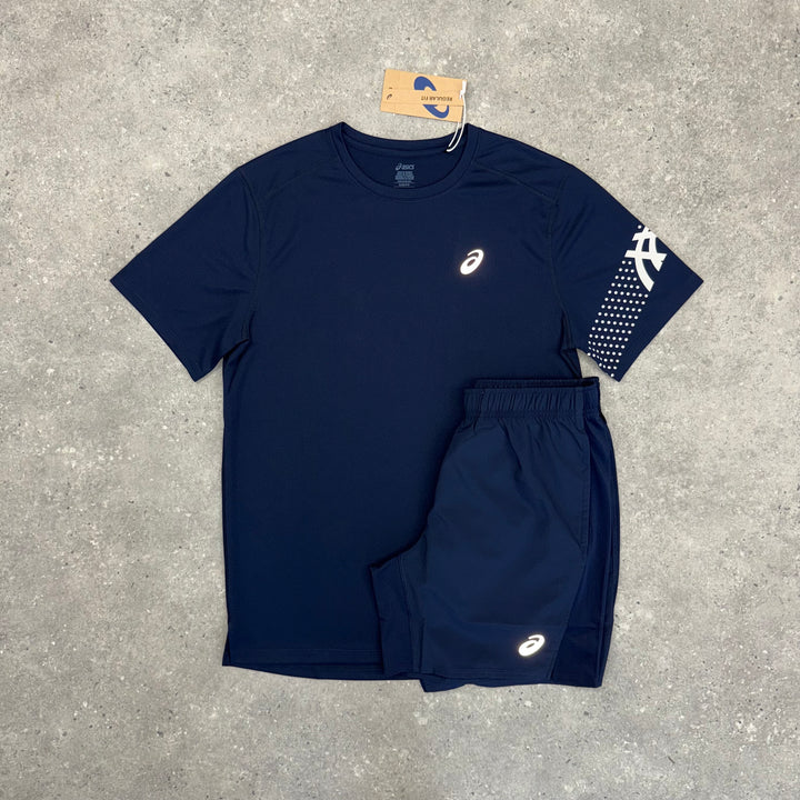 ASICS ICON T-SHIRT & SHORT SET - MIDNIGHT NAVY