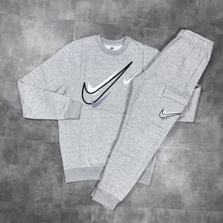 Nike Graphic Swoosh Tracksuit Grey