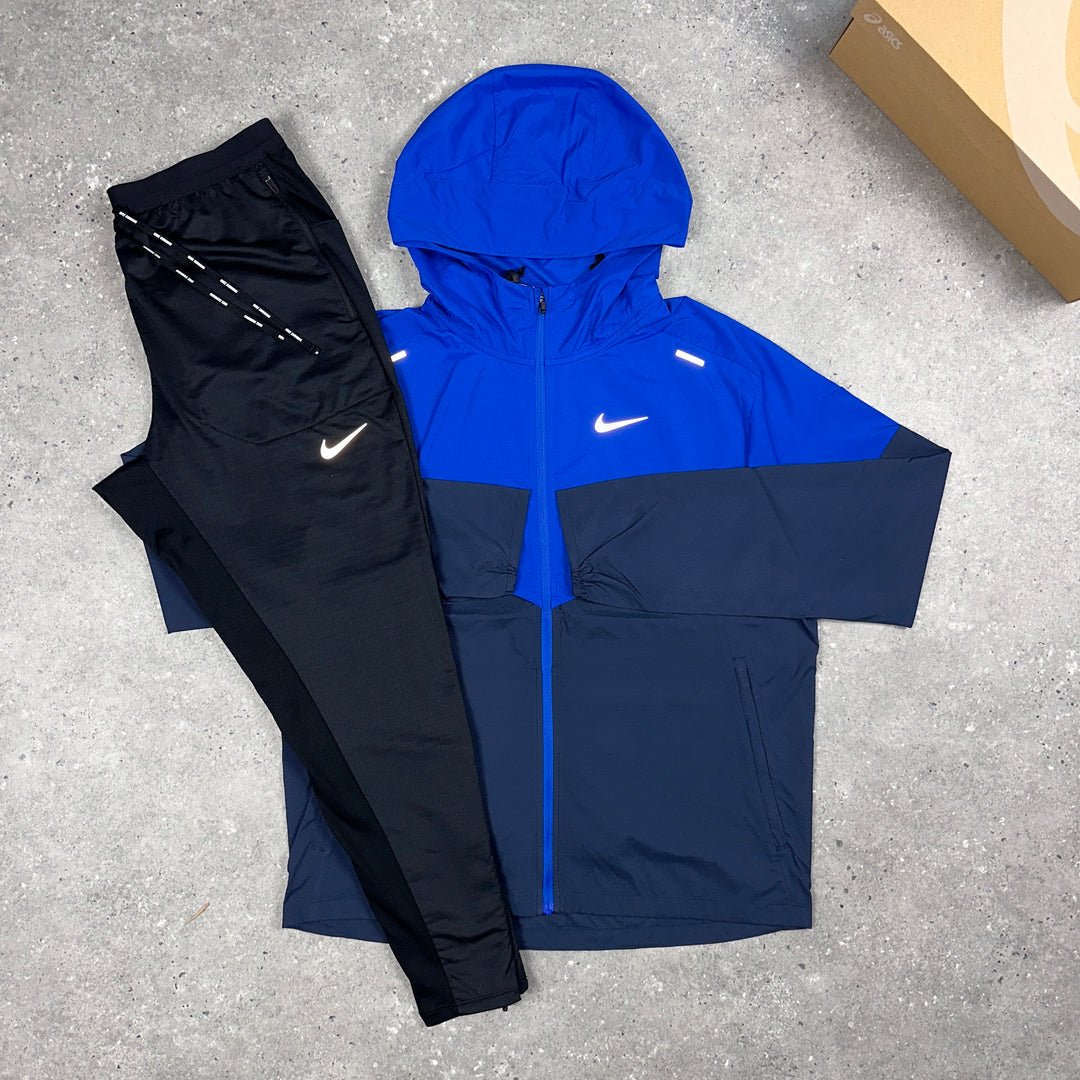 Nike UV Windbreaker Royal Blue & Nike Phenom Bottoms Black Set