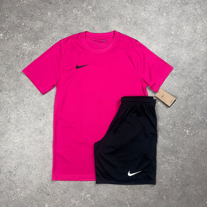 Nike Dri-Fit T-Shirt Pink & Nike Dri-Fit Shorts Black Set