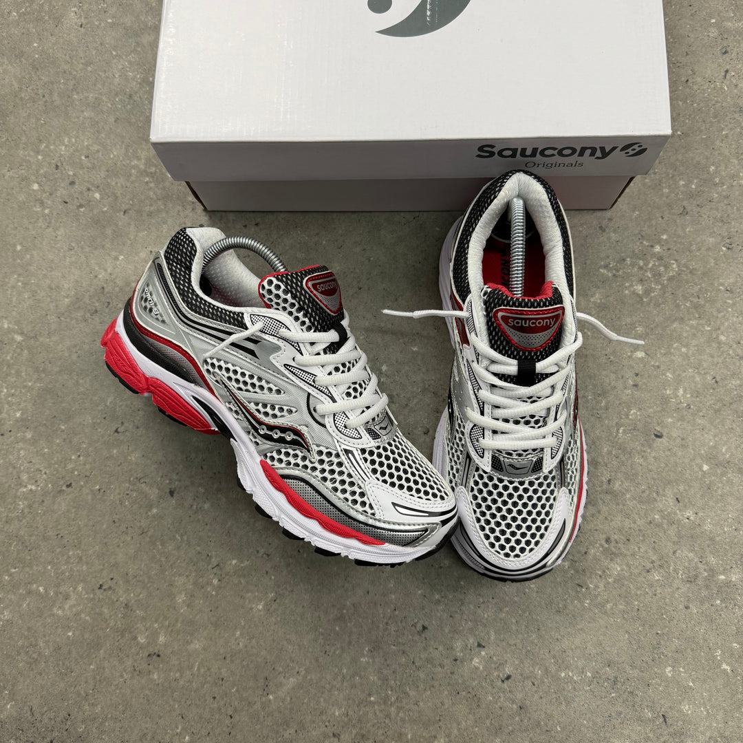 SAUCONY OMNI PRO GRID 9 - WHITE/RED - JUNIOR / KIDS