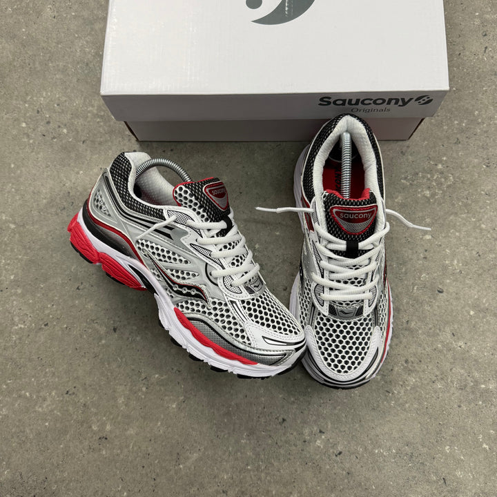 SAUCONY OMNI PRO GRID 9 - WHITE/RED - JUNIOR / KIDS