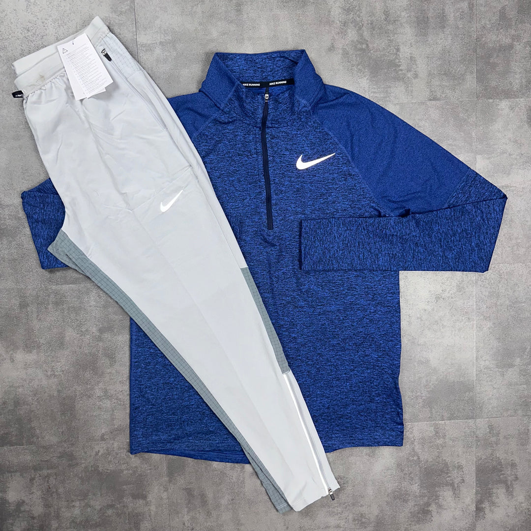 Nike Element Dri-Fit Quarter Zip Blue  with Nike Phenom Bottoms Grey 