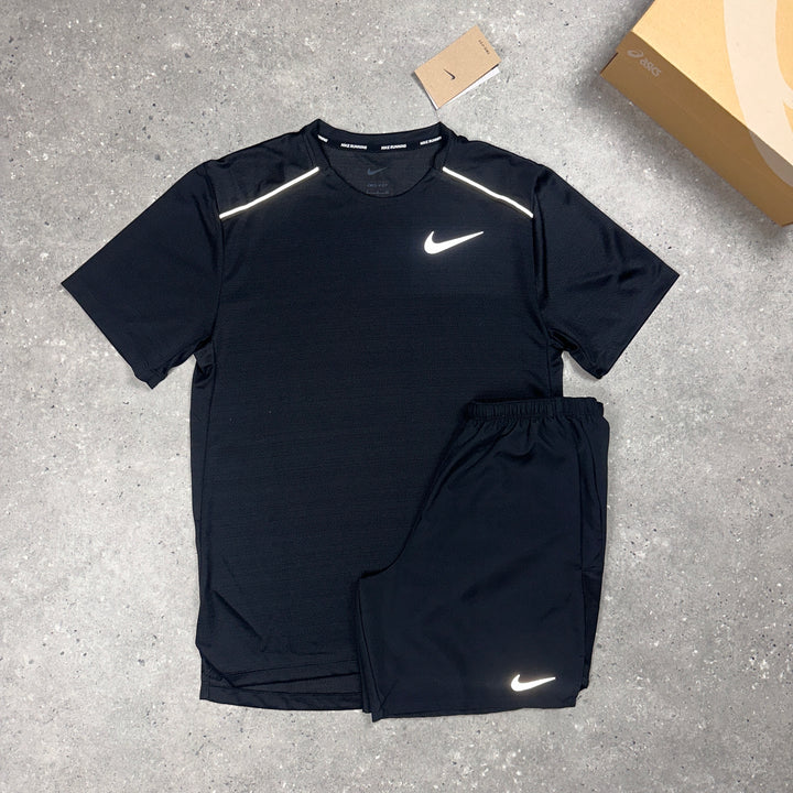 Nike Miler T-Shirt Black & Nike Challenger 7" Short Set Black