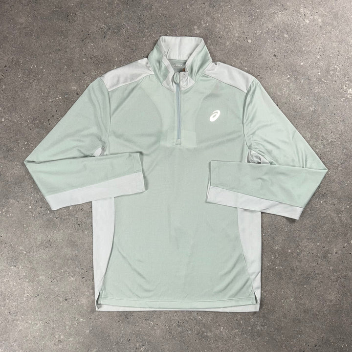 ASICS TWO TONE ZIP TOP - SAGE ROCK