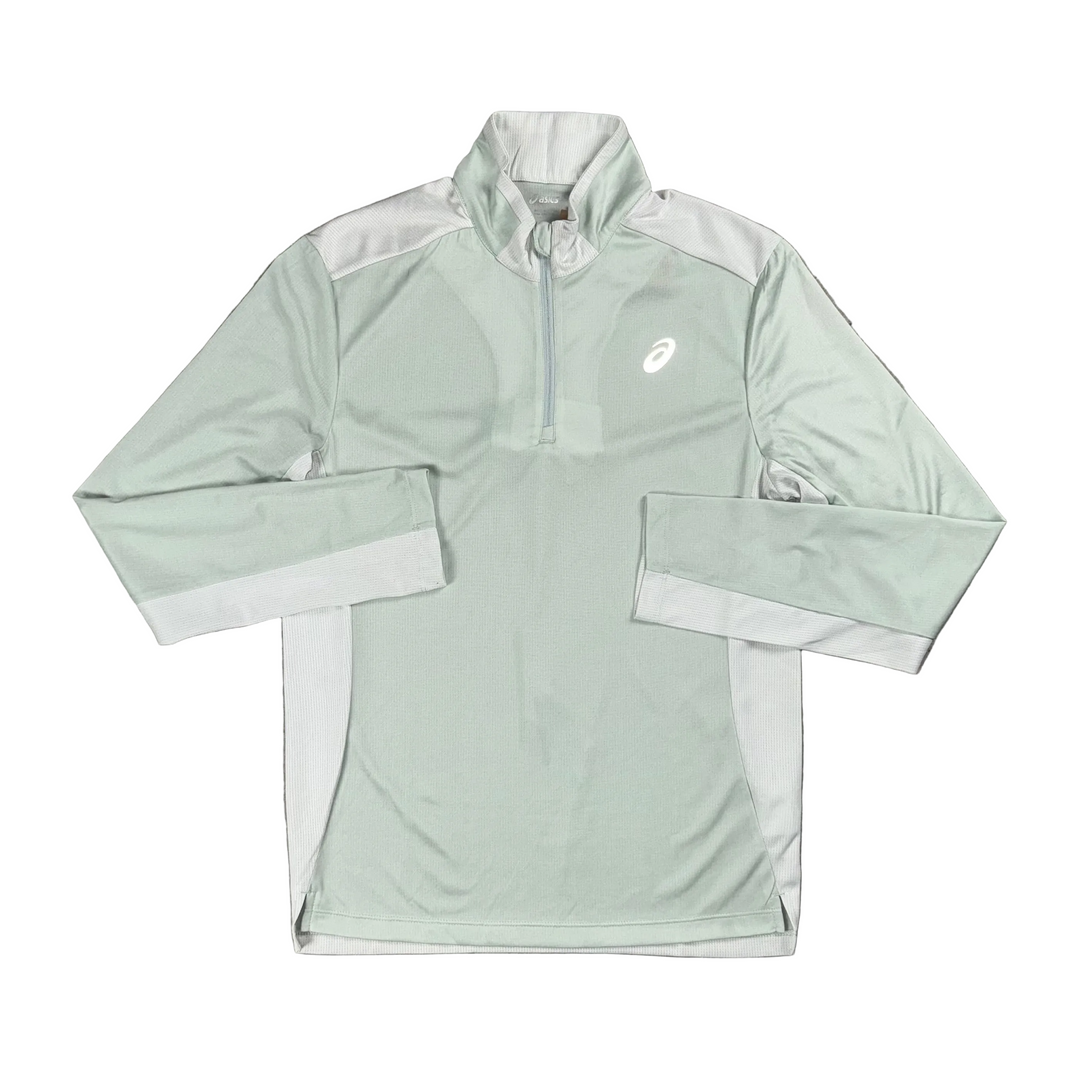 ASICS TWO TONE ZIP TOP - SAGE ROCK