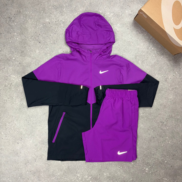 Nike UV Windrunner Jacket Purple & Nike 7” Challenger Shorts Purple Set