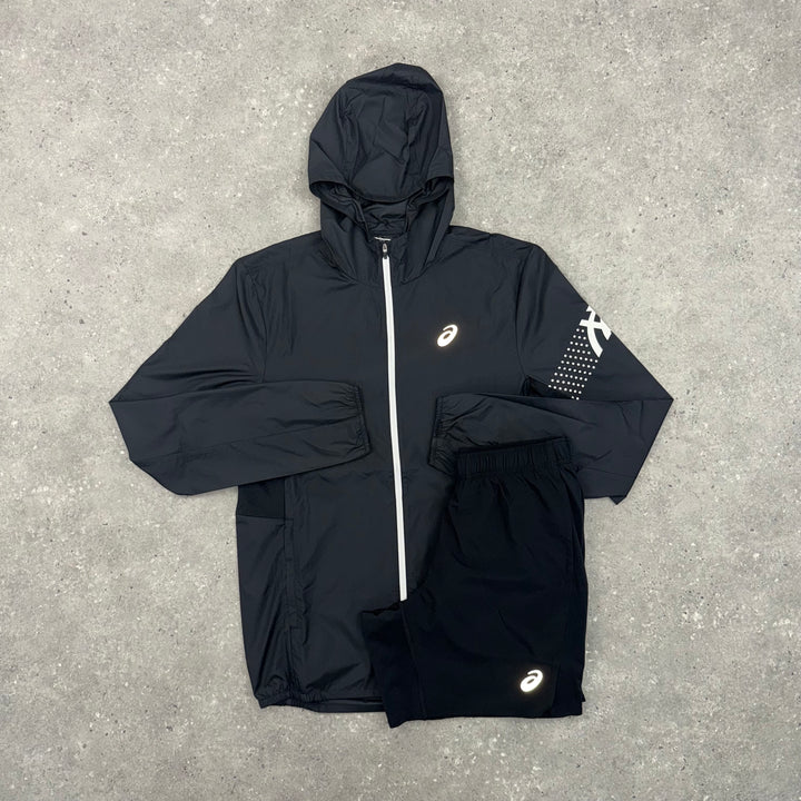 ASICS ICON JACKET & SHORT SET - BLACK