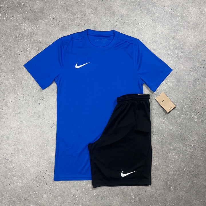 Nike Dri-fit T-Shirt Blue & Nike Dri-Fit Shorts Black Set