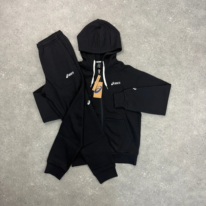 ASICS CLUB FLEECE ZIP TRACKSUIT - BLACK