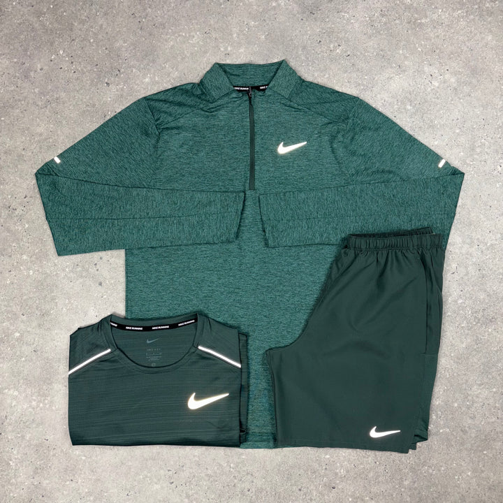 Nike Element 1/4 Zip 3 Piece Bundle Vintage Green