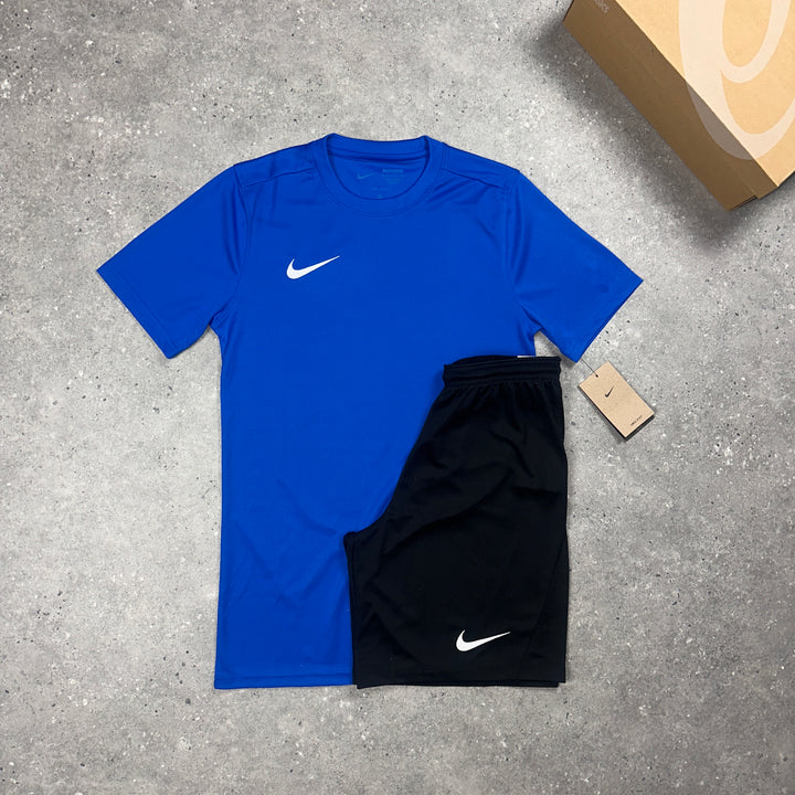 Nike Dri-fit T-Shirt Blue & Nike Dri-Fit Shorts Black Set