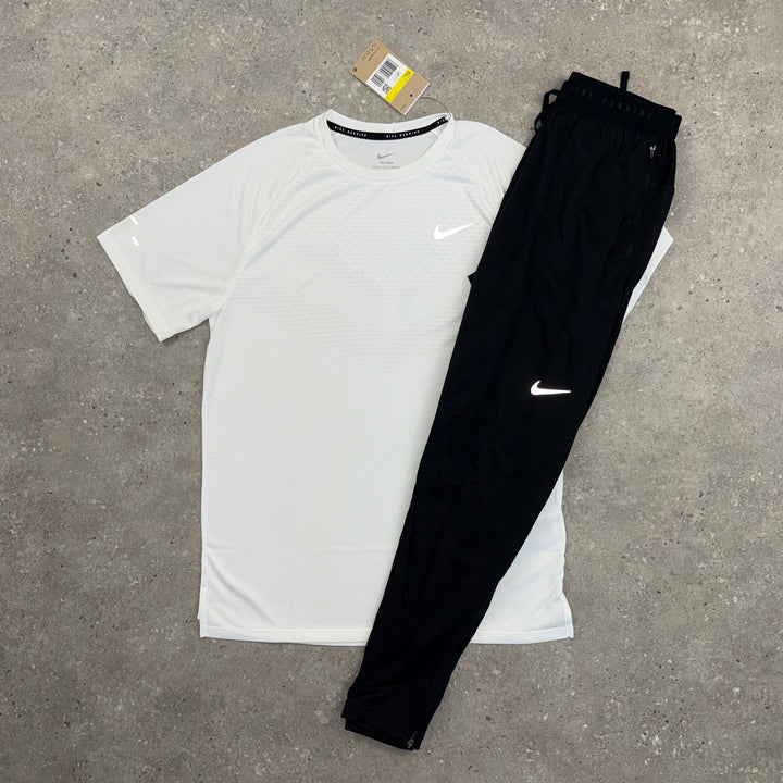 NIKE ADV STRIDE T-SHIRT & PANT SET - WHITE/BLACK