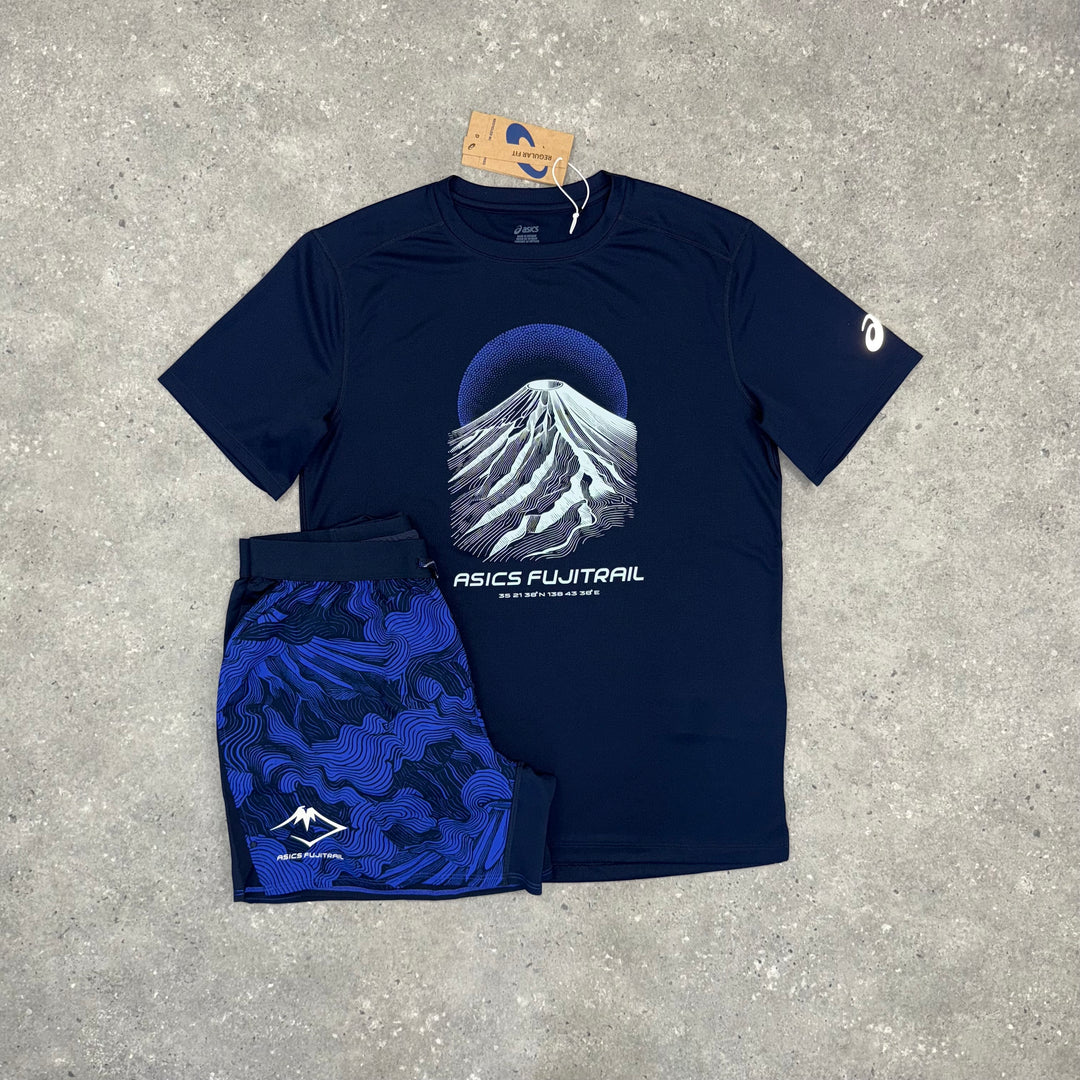 ASICS FUJITRAIL T-SHIRT & SHORT SET - NAVY