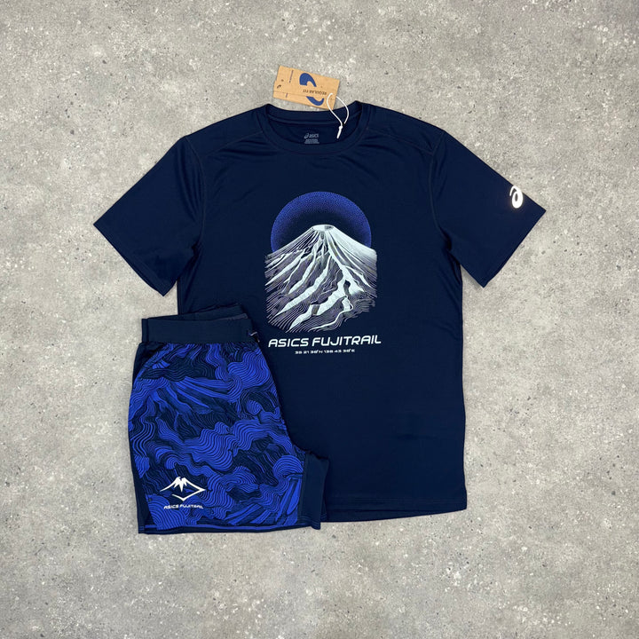 ASICS FUJITRAIL T-SHIRT & SHORT SET - NAVY